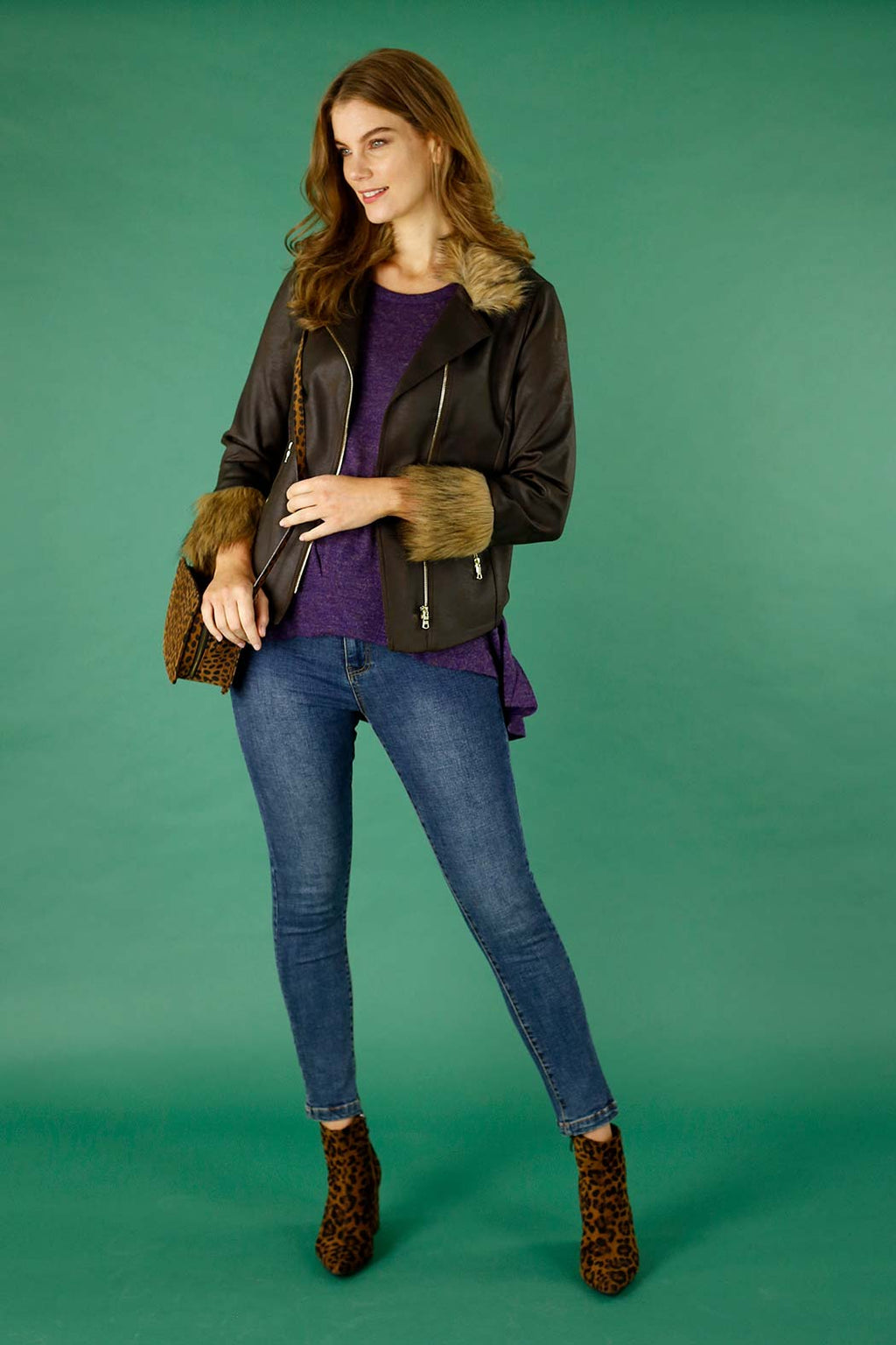 Chocolate Faux Fur Harlem Jacket