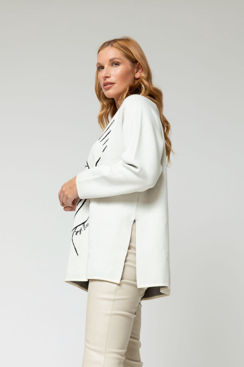 Ivory Jacquard Bodycon Jumper