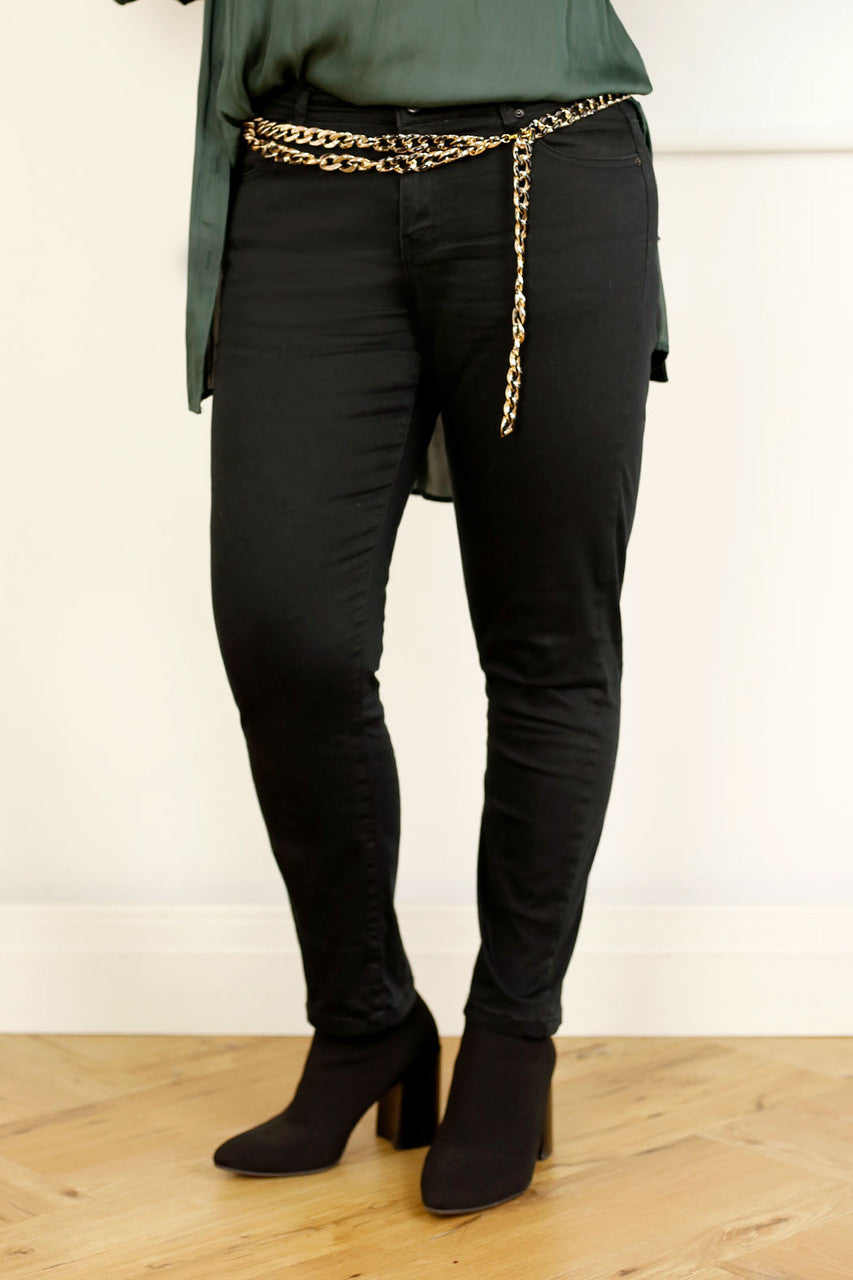 Black and Gold Chain Belt - SALE