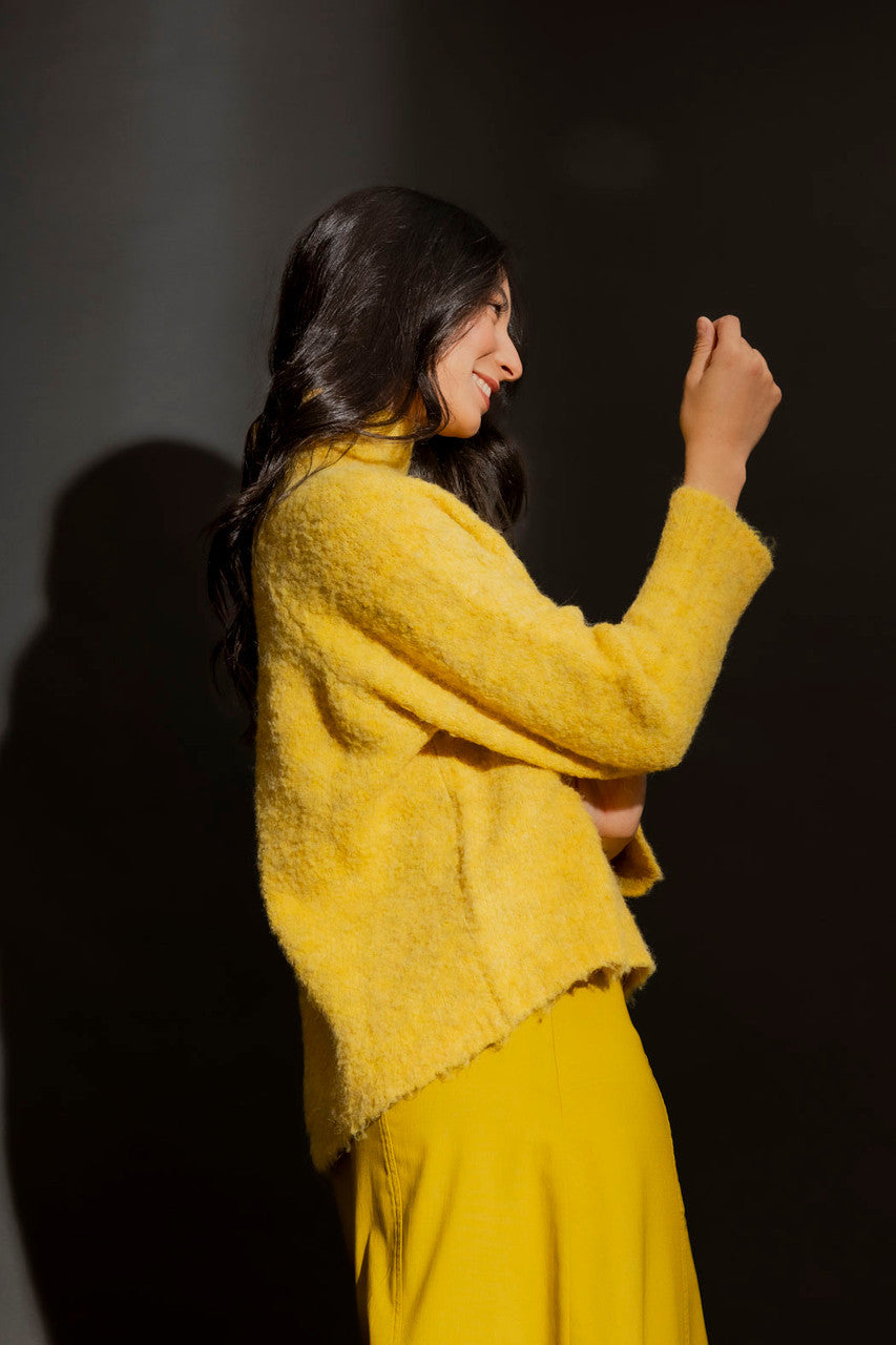 Chartreuse Knobbly Knit Jumper Chartreuse S