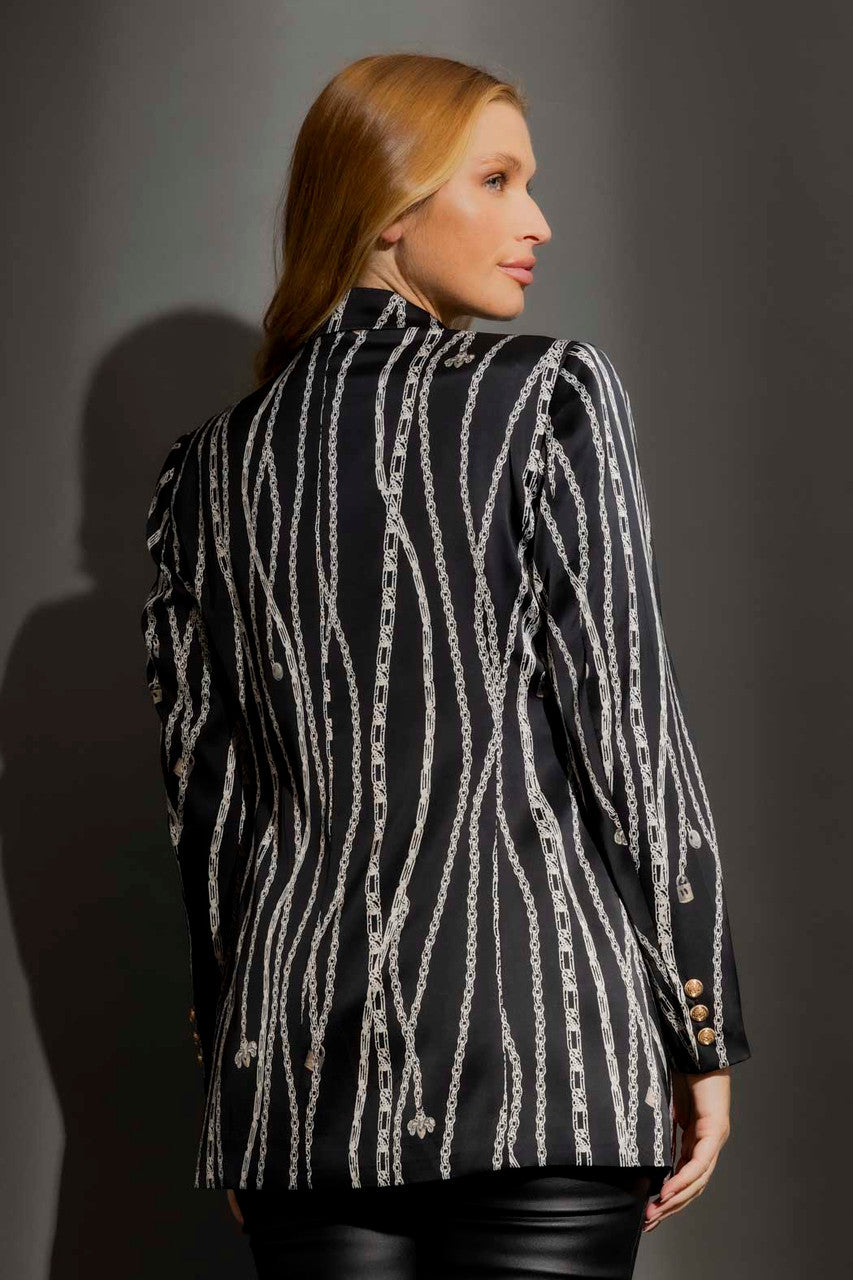 Black Chains Print Blazer Black Chains