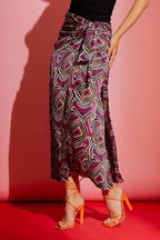 Pink Swirl Knot Front Skirt Pink Swirl