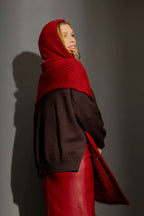 Burgundy Hoodie Scarf Burgundy O/S