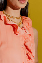 Peach Double Ruffle Cami