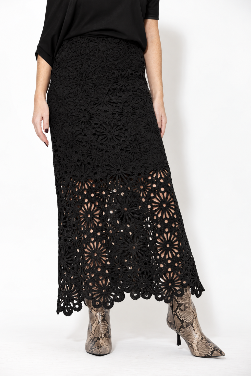 Black Crochet Skirt