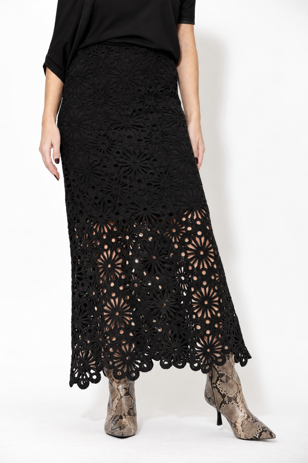 Black Crochet Skirt