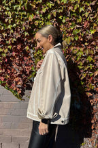 Oatmeal Faux Leather Vintage Jacket