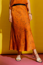 Tan/Black Bias Skirt