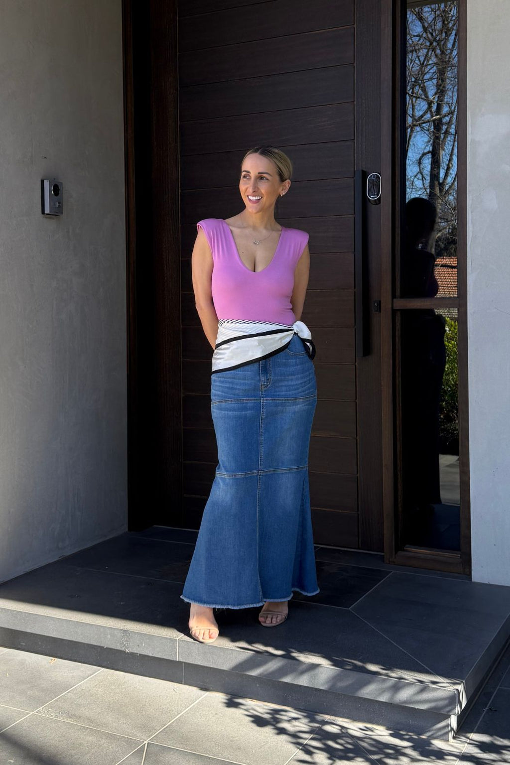 Light Denim Flippy Skirt Light Denim