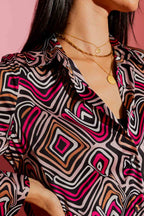 Pink Swirl Boyfriend Shirt Pink Swirl