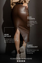 Chocolate Croc Coated Miracle Skirt