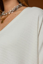 Ivory Ava V Neck Jumper