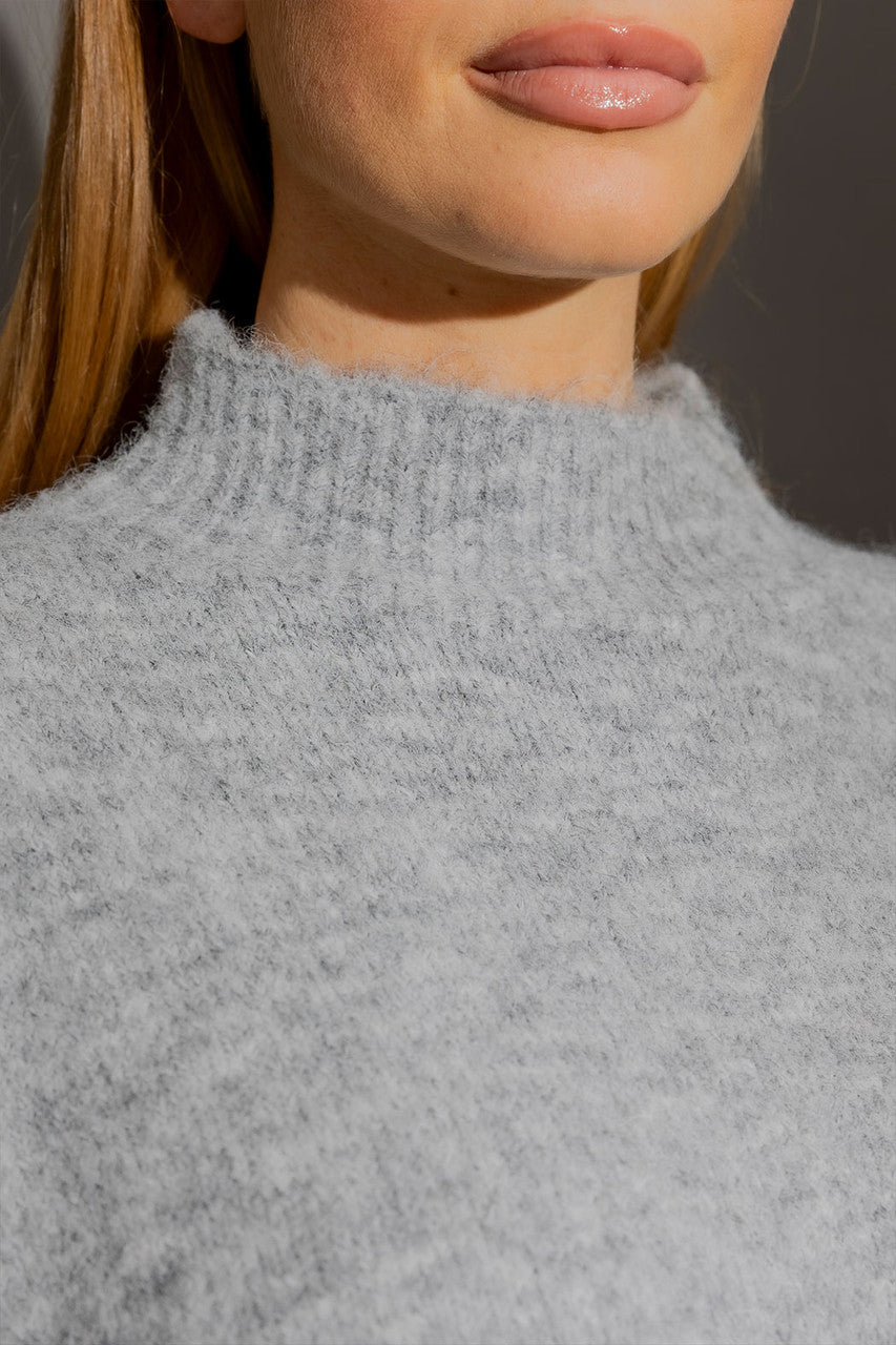 Grey Funnel Neck Jumper Grey S