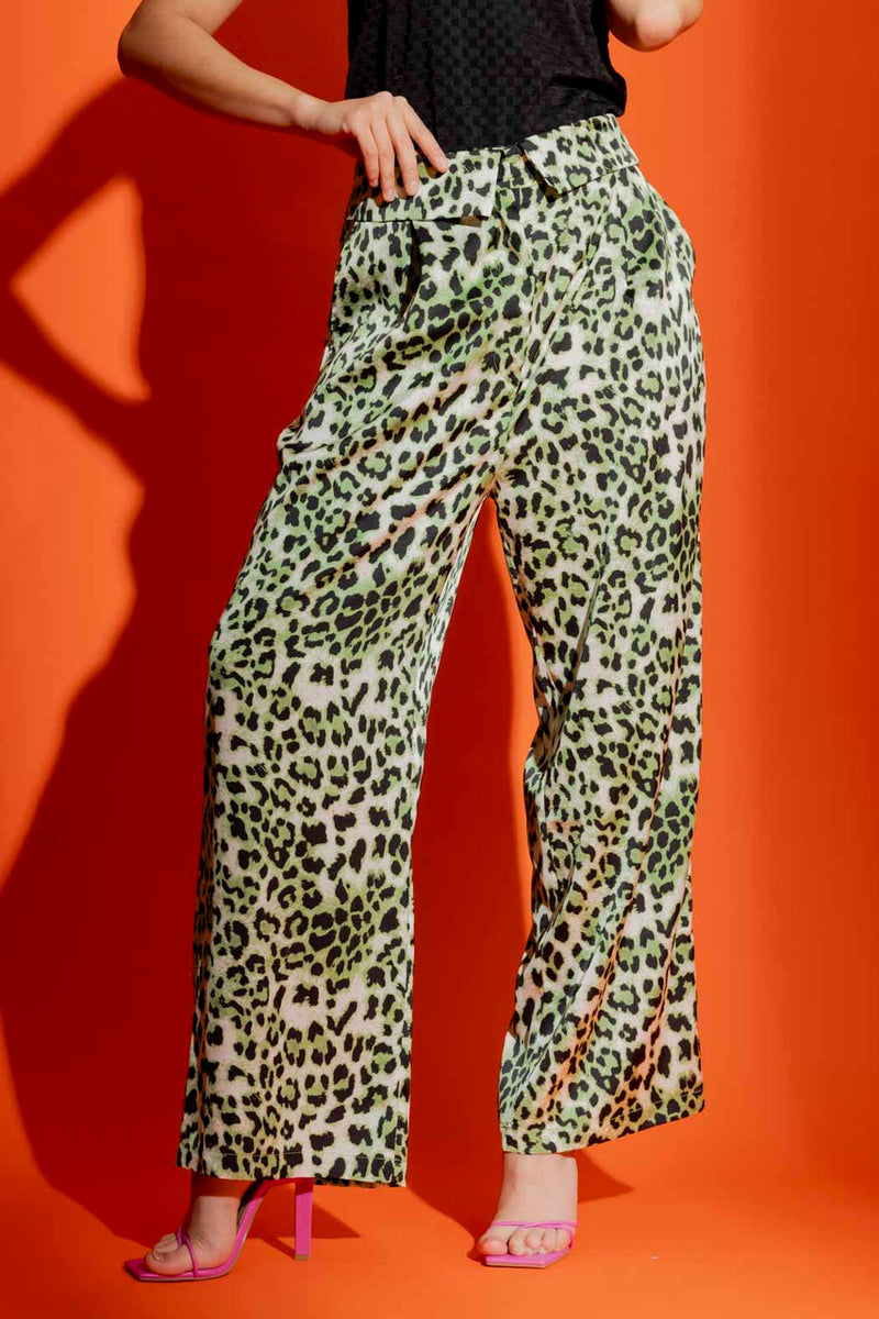 Green Animal Paperbag Pant