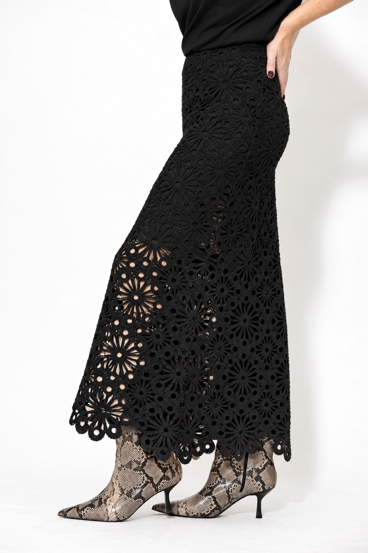 Black Crochet Skirt