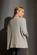 Silver Luxe Rib Crew Jumper