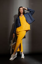 Marigold Criss Cross V Neck Jumper Marigold S
