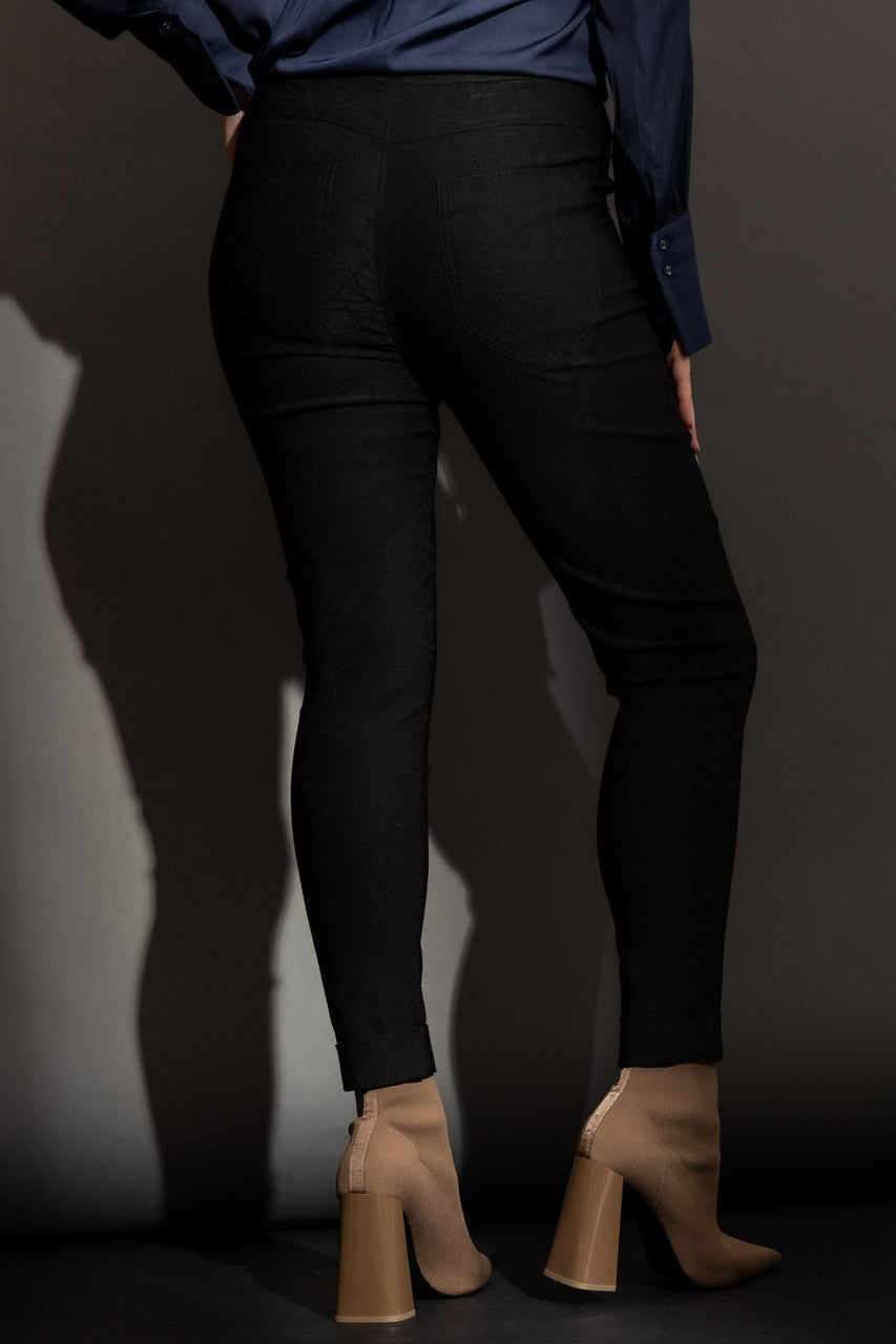 Black Bengaline Cuffed Jogger