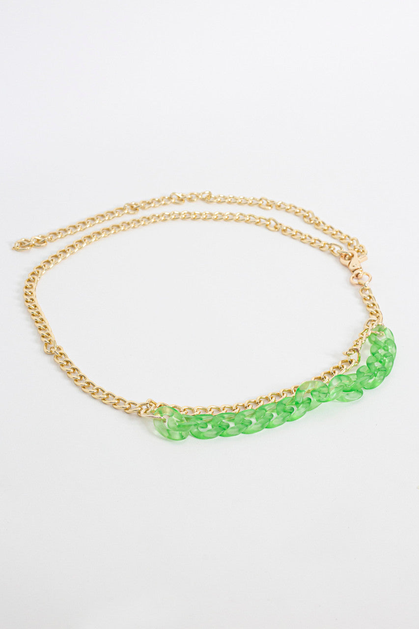 Green/gold Chain Belt S