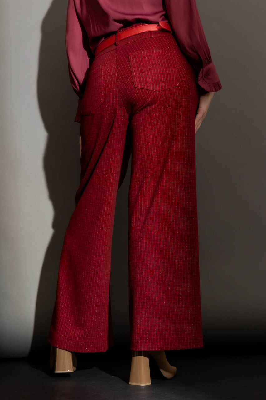Red Check Pintuck Culotte Red Check