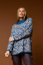 Navy / Pink Rose Jumper - FINAL SALE