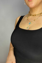 Black Jersey Double Layer Cami