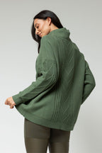 Sage Cable Roll Neck Jumper - Sale