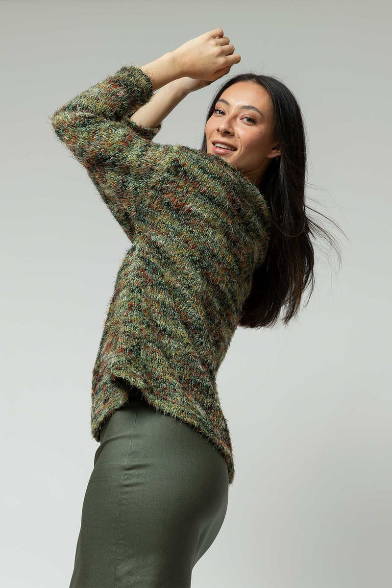Khaki Fluffy Pocket Cardi - SALE