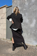 Rib Side Split Skirt 90001 D