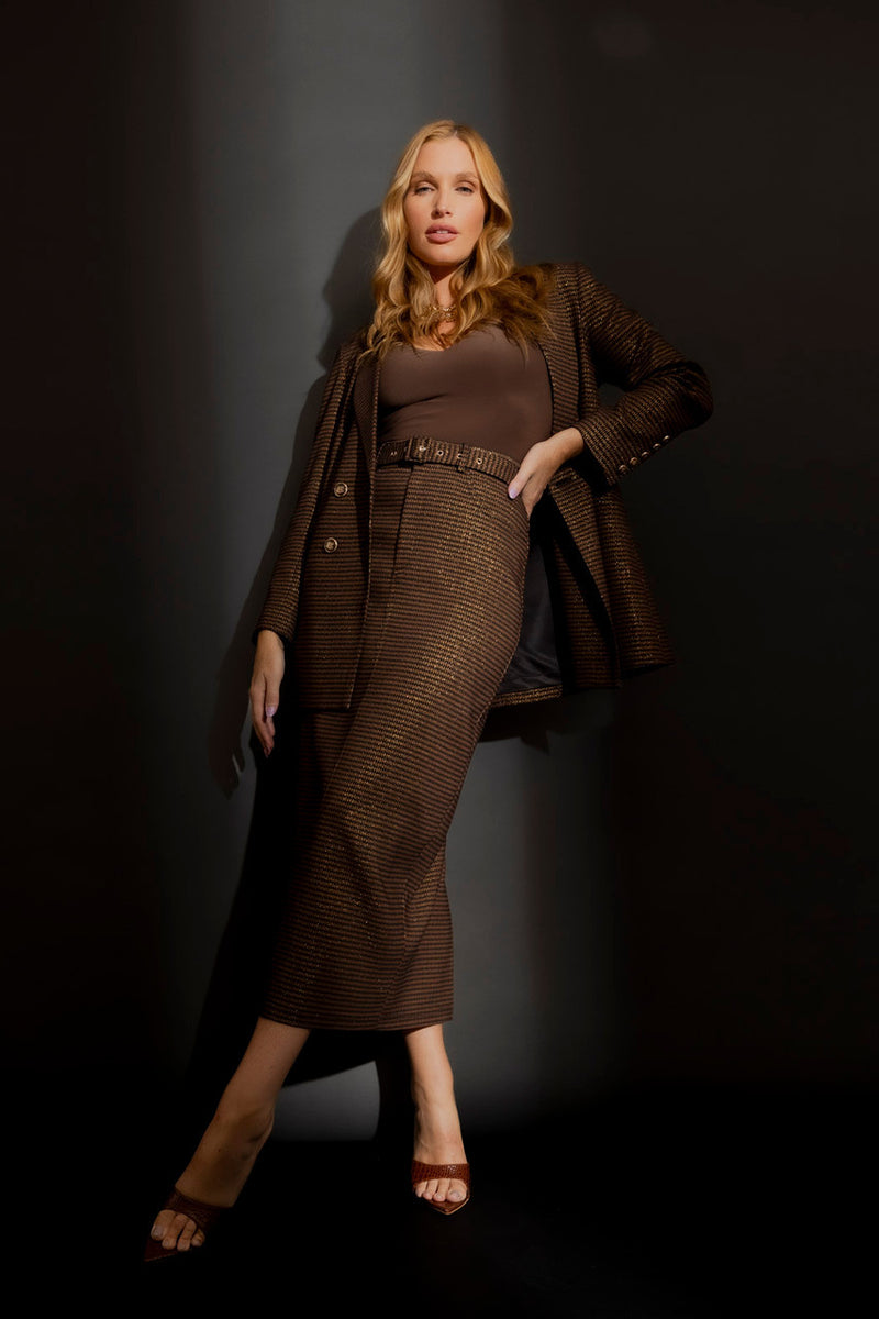 Chocolate Lurex Bari Blazer