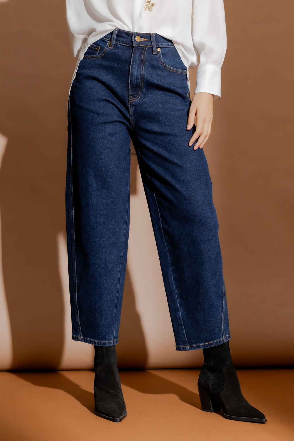 Dark Denim Barrel Jean Dark Denim