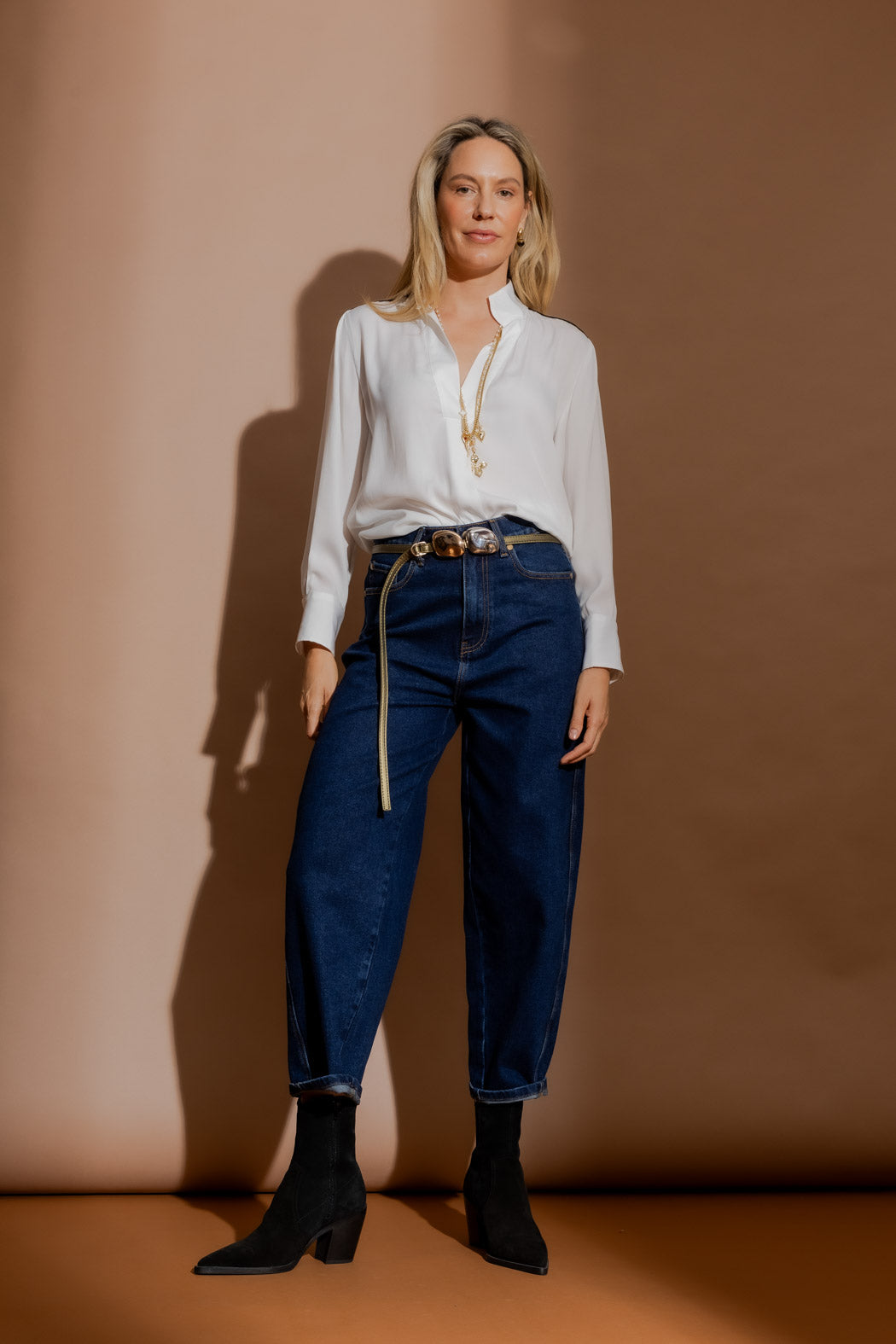 Dark Denim Barrel Jean Dark Denim