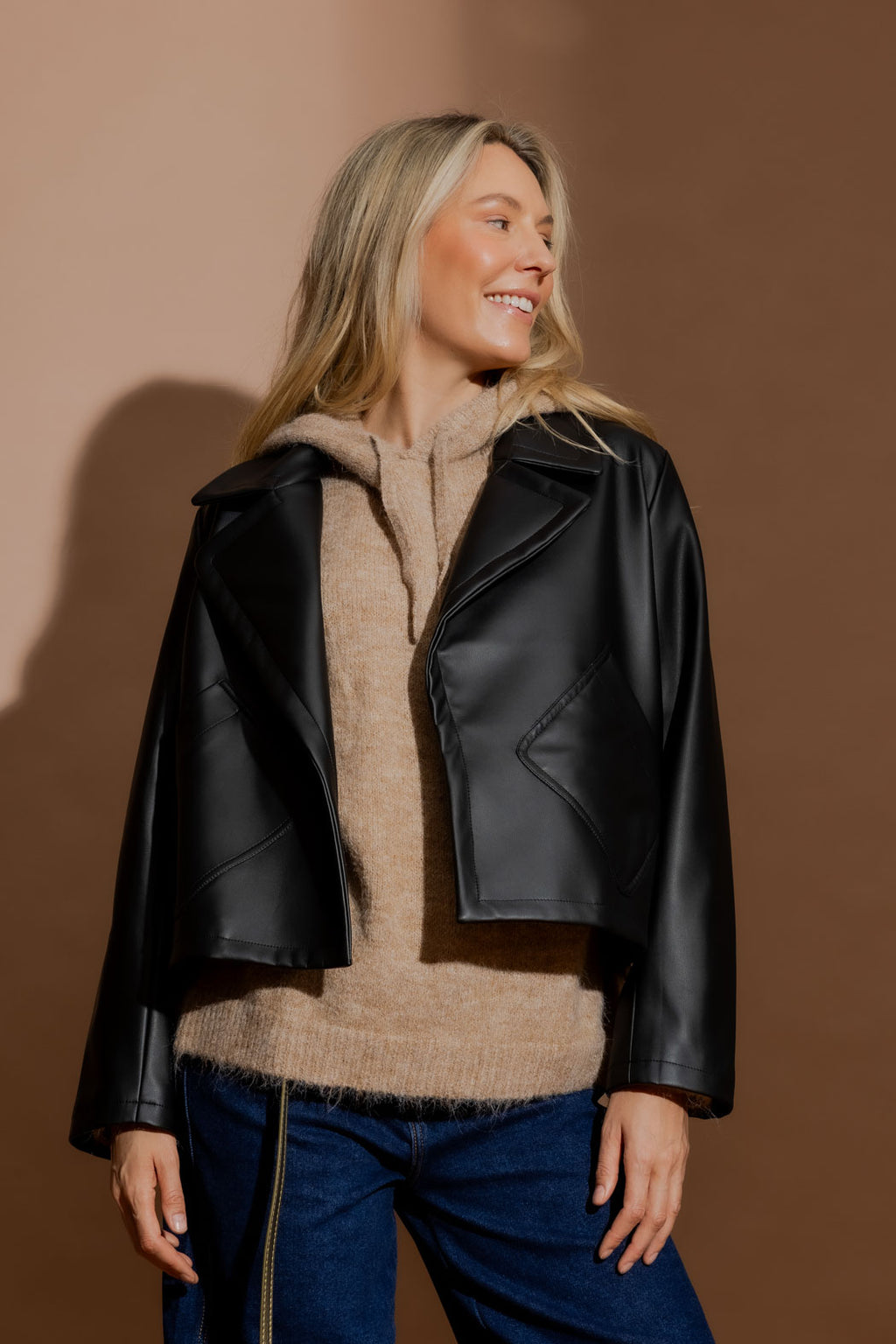 Black Faux Leather Jacket