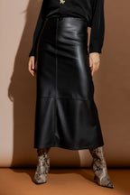Black Faux Leather Skirt