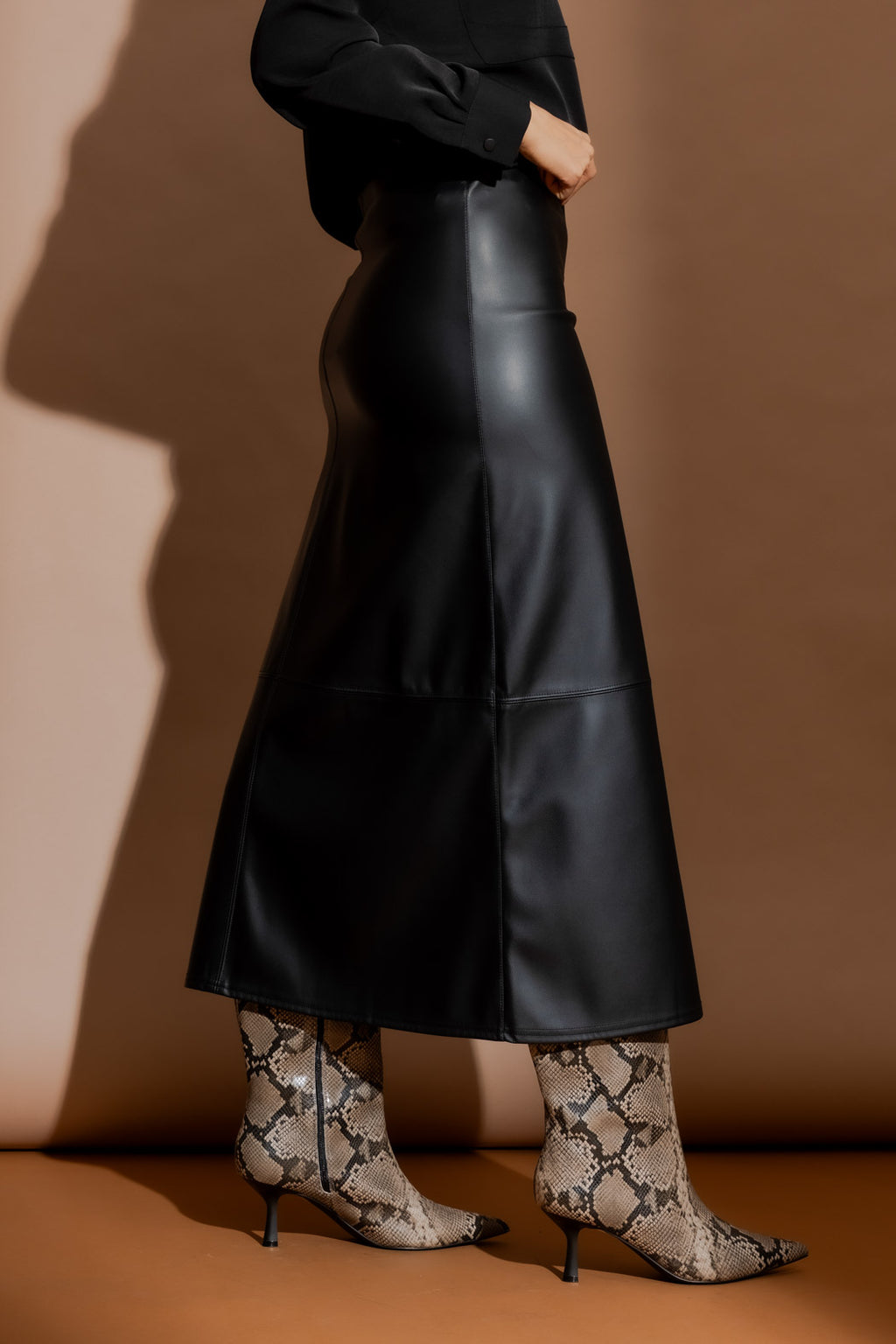 Black Faux Leather Skirt