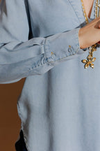 Washed Blue Tencel Blogger Shirt Washed Blue