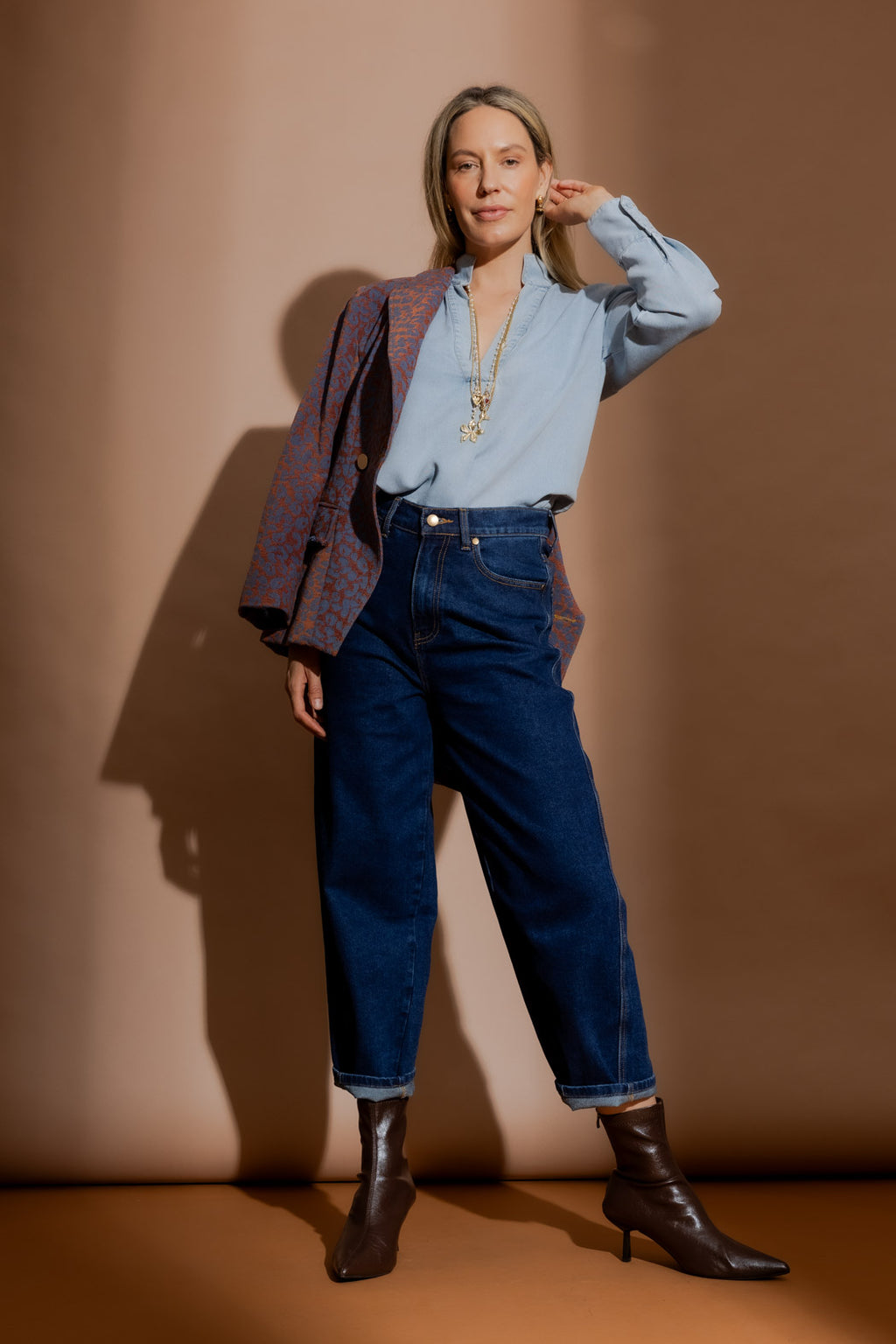 Washed Blue Tencel Blogger Shirt Washed Blue