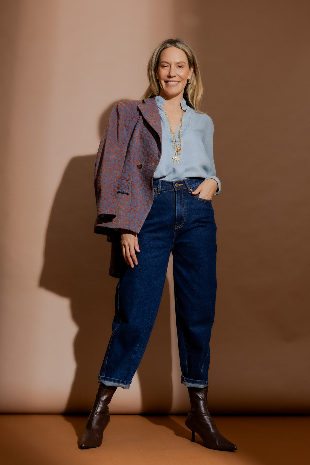 Washed Blue Tencel Blogger Shirt Washed Blue