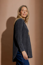 Washed Black Tencel Blogger Shirt Washed Black