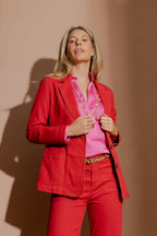 Red Denim Blazer