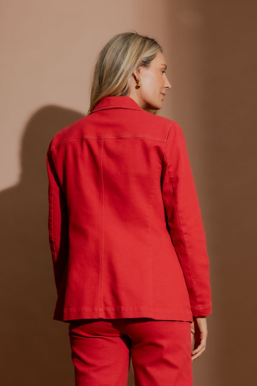 Red Denim Blazer