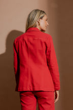 Red Denim Blazer