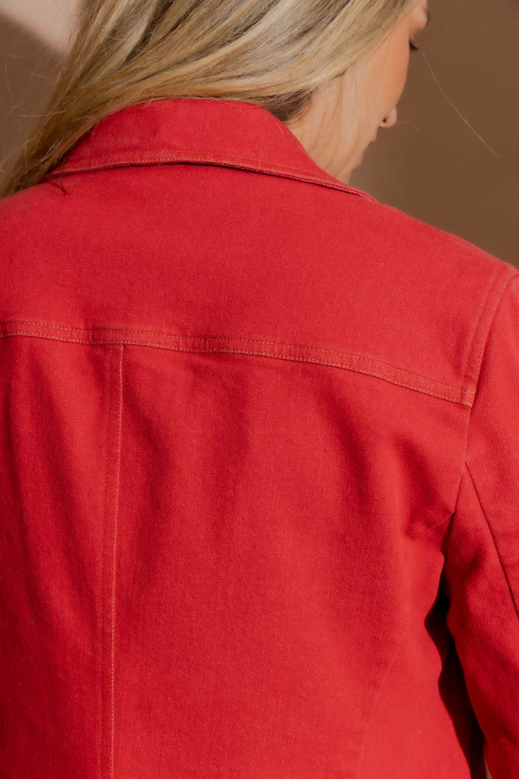 Red Denim Blazer