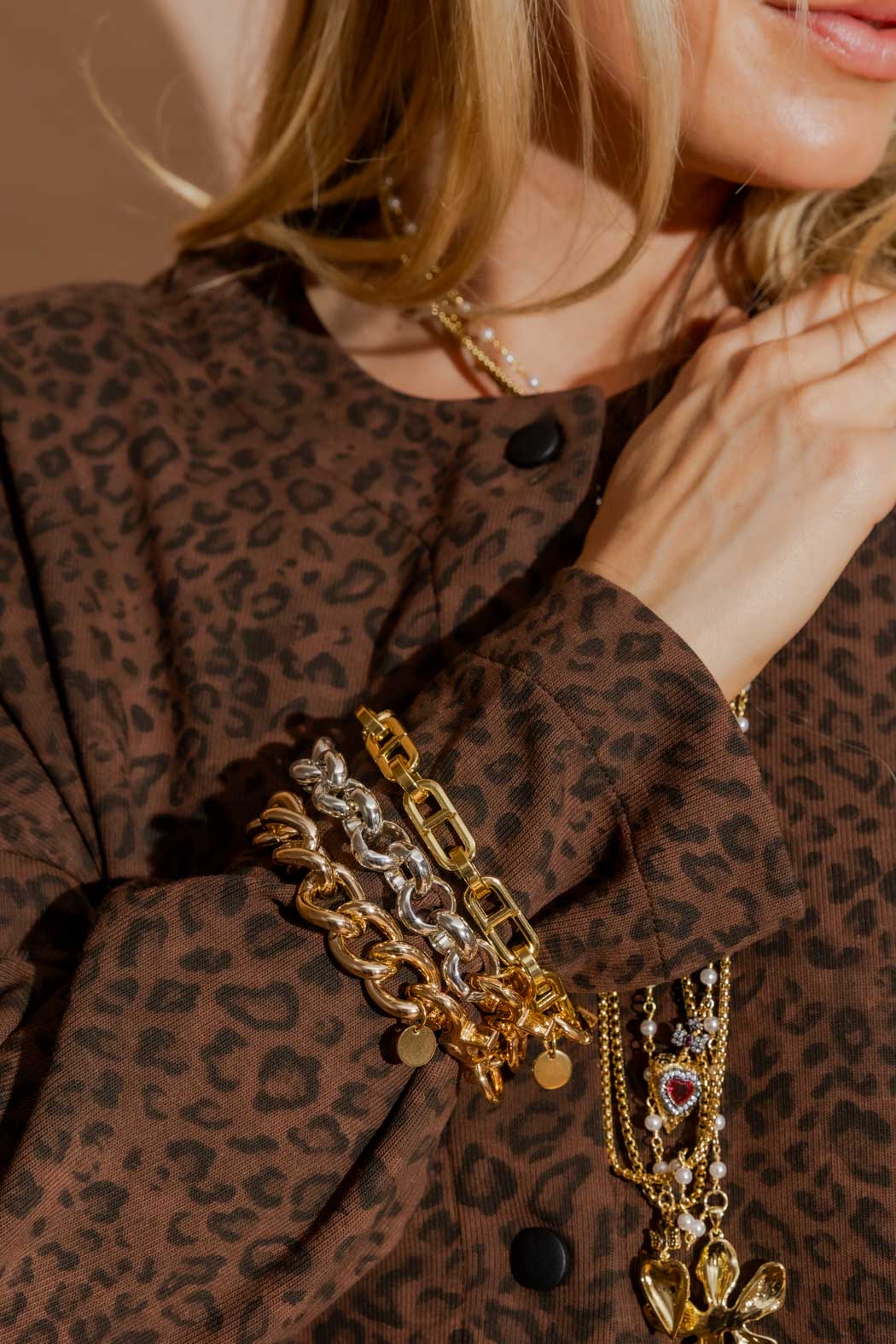 Silver Chunky Bracelet Silver O/S