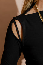 Black Tencel Splice Top