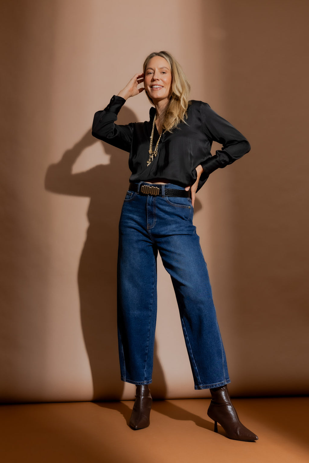 Mid Denim Barrel Jean Mid Denim