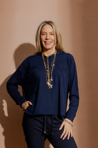 Navy Tencel Hoodie