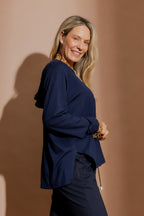 Navy Tencel Hoodie