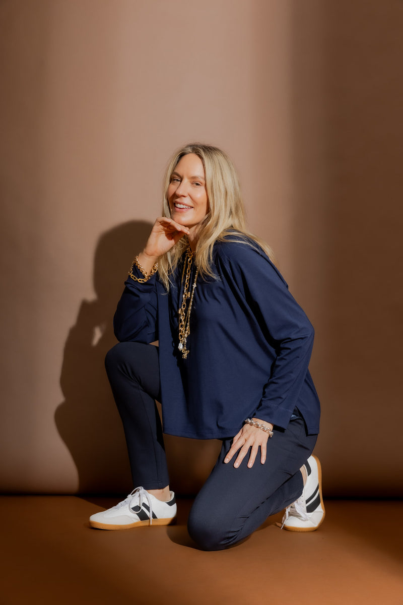Navy Tencel Hoodie