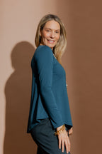 Teal Tencel Bell Top